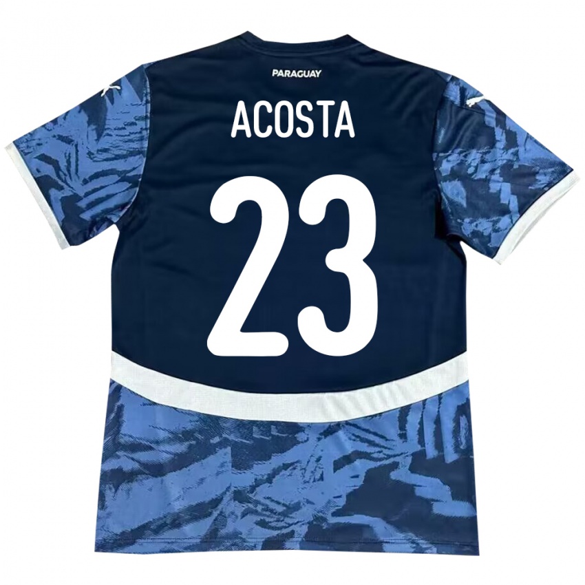 Criança Camisola Paraguai Fátima Acosta #23 Azul Alternativa 24-26 Camisa