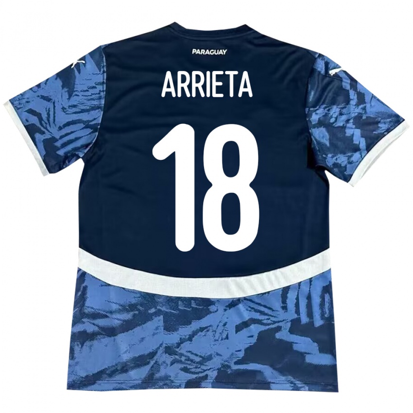 Criança Camisola Paraguai Camila Arrieta #18 Azul Alternativa 24-26 Camisa