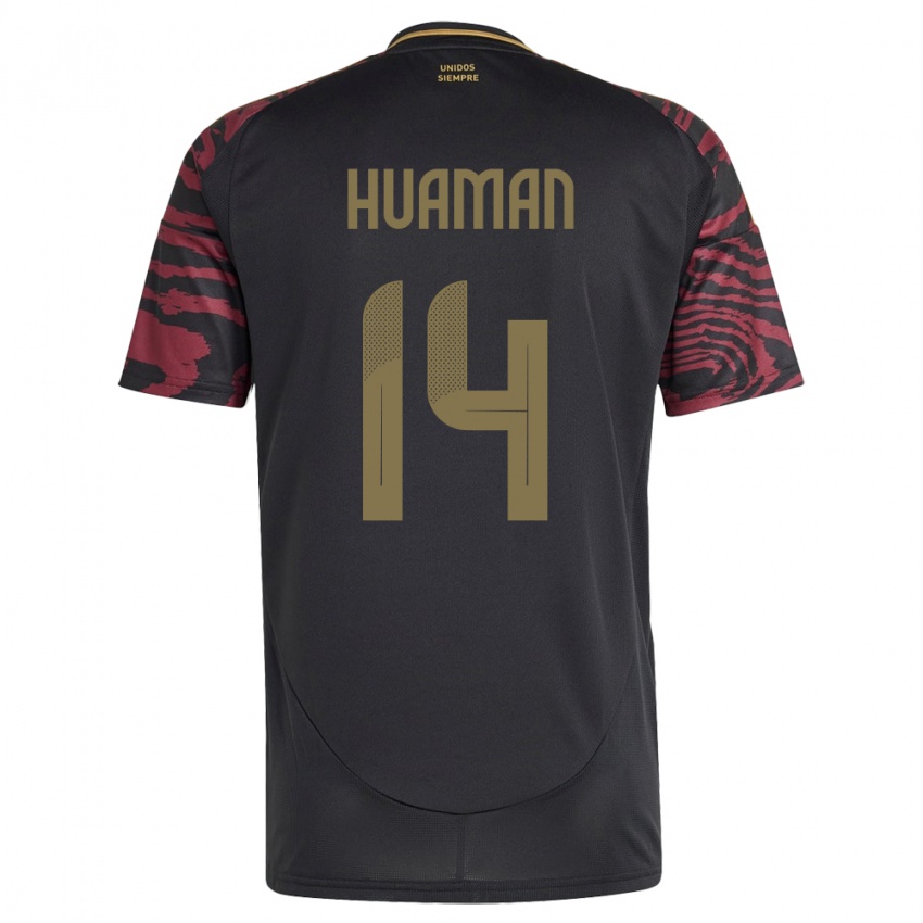 Criança Camisola Peru Marco Huamán #14 Preto Alternativa 24-26 Camisa