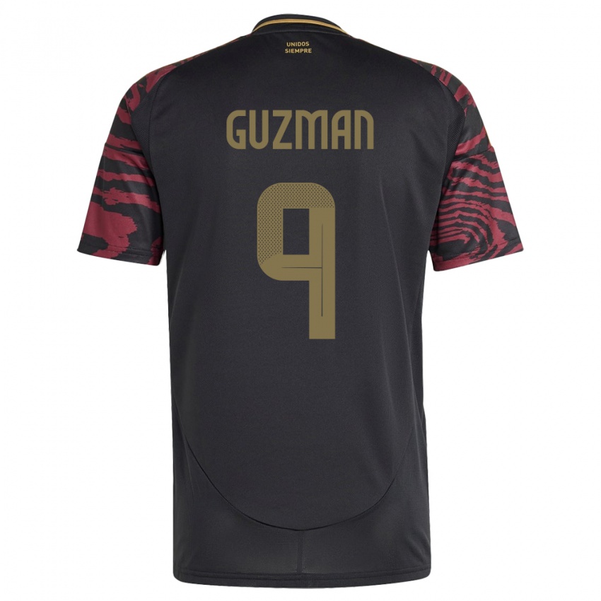 Criança Camisola Peru Víctor Guzmán #9 Preto Alternativa 24-26 Camisa