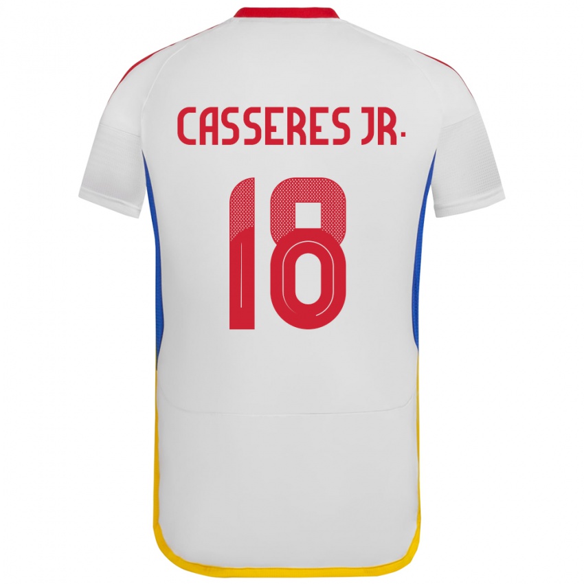 Criança Camisola Venezuela Cristian Cásseres Jr. #18 Branco Alternativa 24-26 Camisa