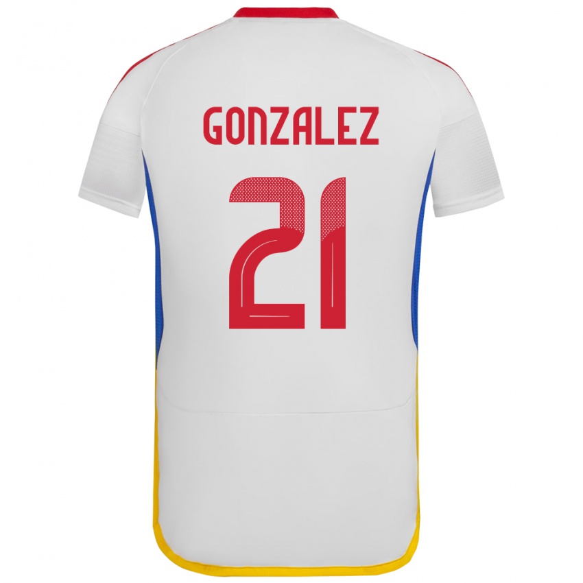 Criança Camisola Venezuela Alexander González #21 Branco Alternativa 24-26 Camisa