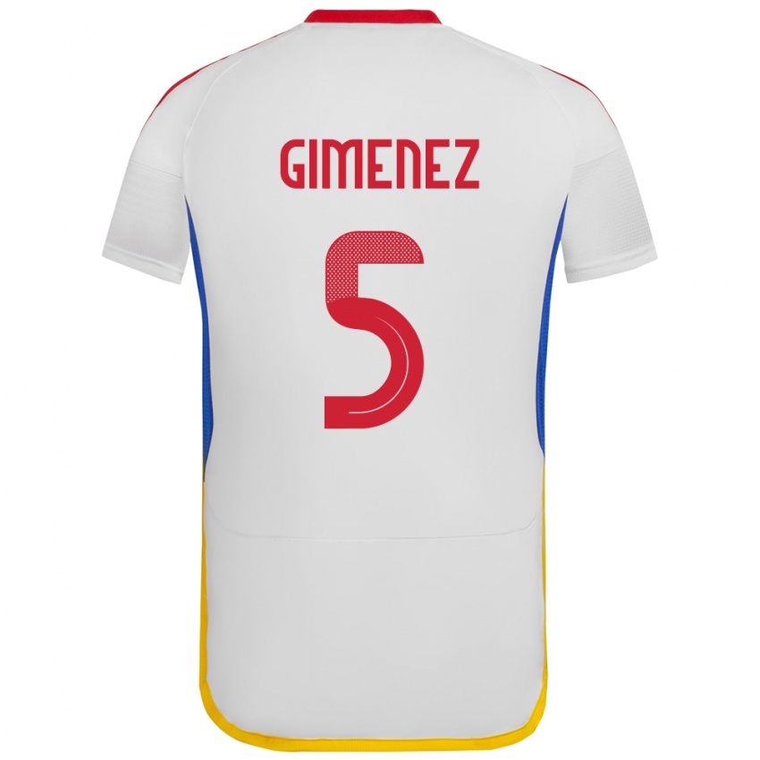 Criança Camisola Venezuela Yenifer Giménez #5 Branco Alternativa 24-26 Camisa