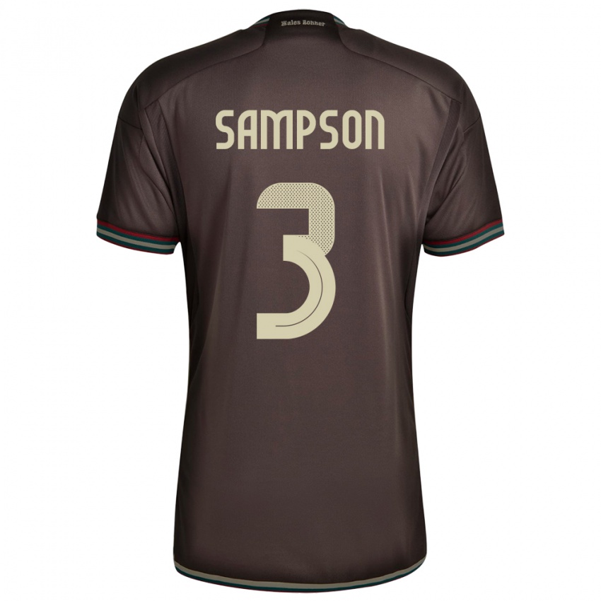 Criança Camisola Jamaica Vyan Sampson #3 Noite Marrom Alternativa 24-26 Camisa