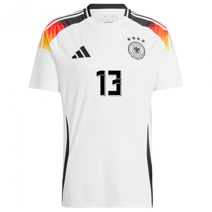 Homem Camisola Alemanha Thomas Muller #13 Branco Principal 24-26 Camisa