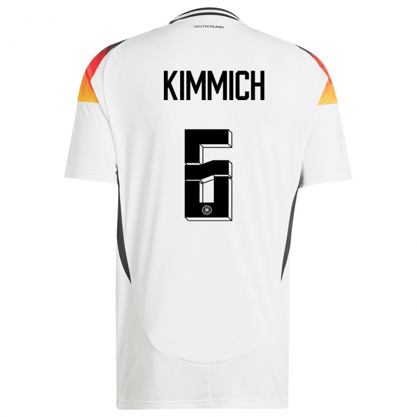 Homem Camisola Alemanha Joshua Kimmich #6 Branco Principal 24-26 Camisa