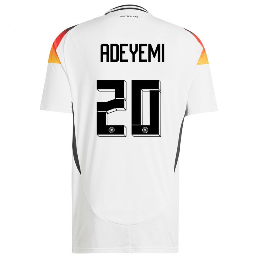 Homem Camisola Alemanha Karim Adeyemi #20 Branco Principal 24-26 Camisa