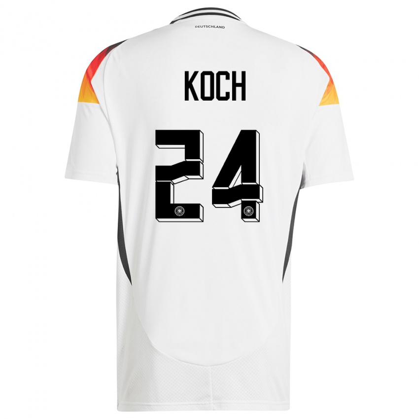 Homem Camisola Alemanha Robin Koch #24 Branco Principal 24-26 Camisa