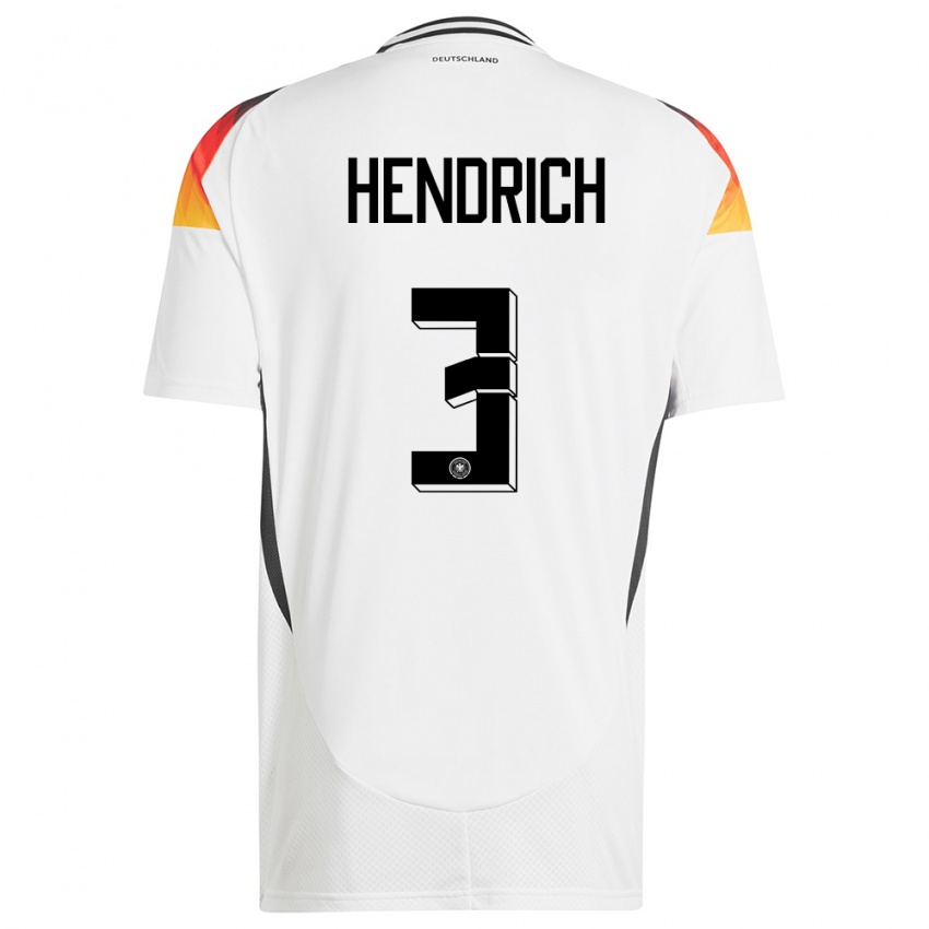 Homem Camisola Alemanha Kathrin Hendrich #3 Branco Principal 24-26 Camisa