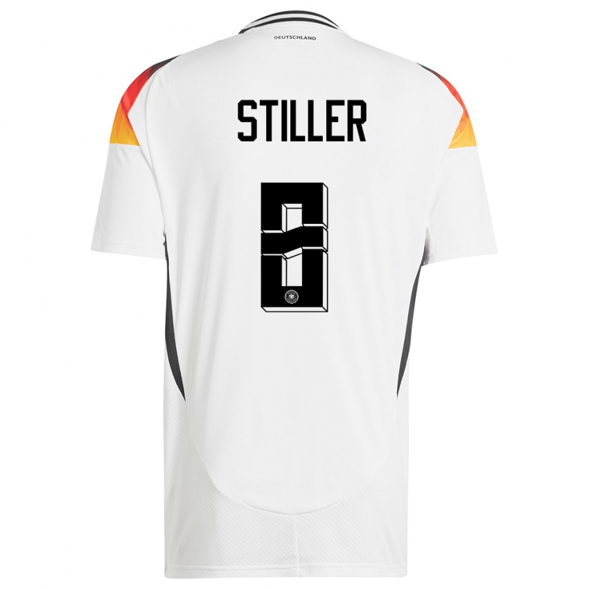 Homem Camisola Alemanha Angelo Stiller #8 Branco Principal 24-26 Camisa