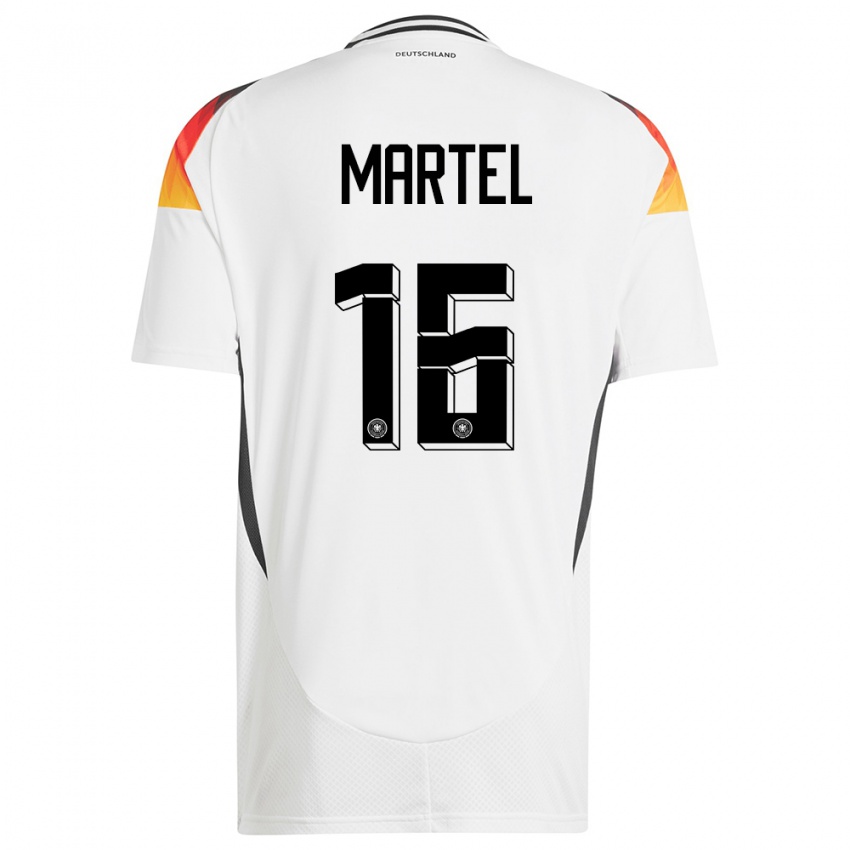 Homem Camisola Alemanha Eric Martel #16 Branco Principal 24-26 Camisa