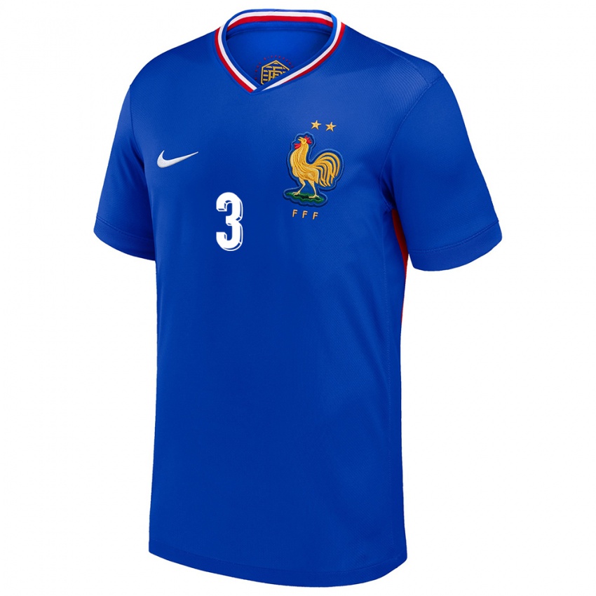 Homem Camisola França Ferland Mendy #3 Azul Principal 24-26 Camisa