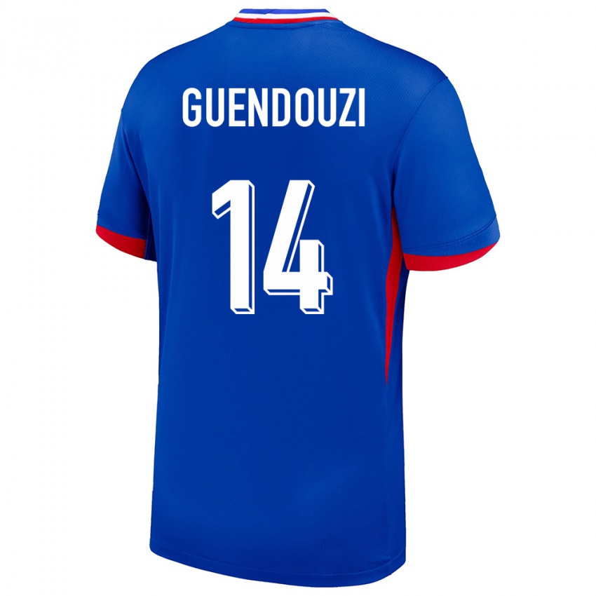 Homem Camisola França Matteo Guendouzi #14 Azul Principal 24-26 Camisa