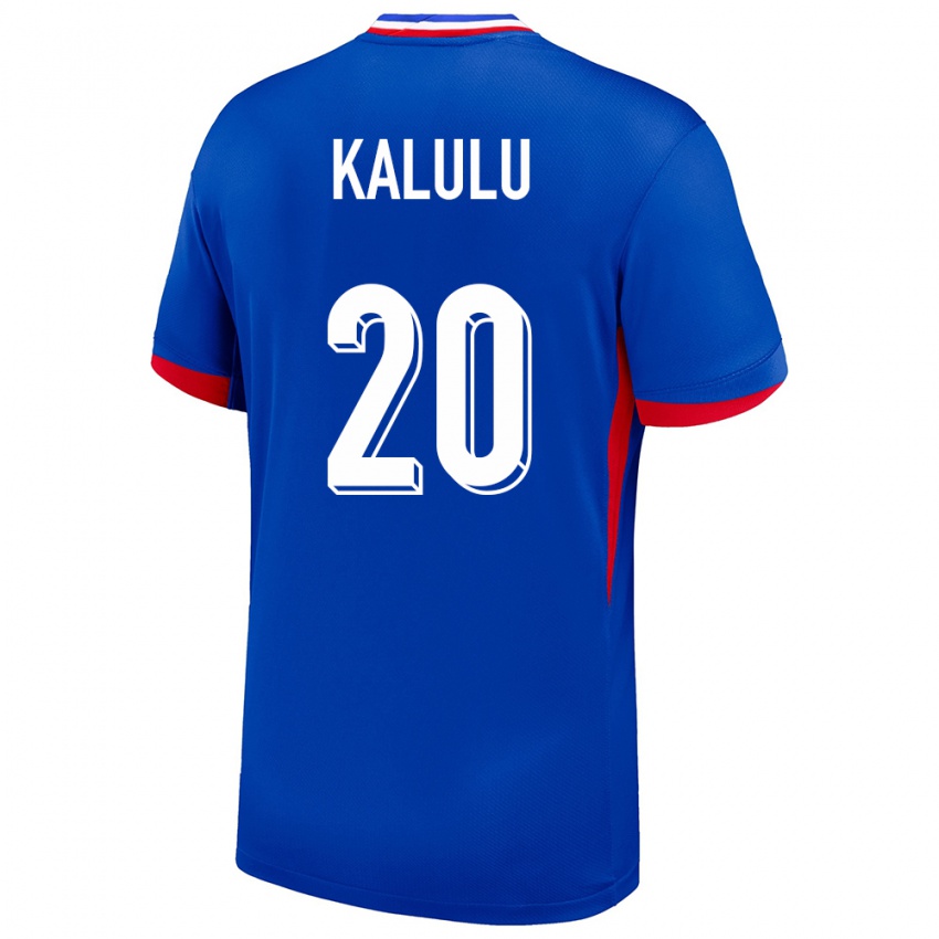 Homem Camisola França Pierre Kalulu #20 Azul Principal 24-26 Camisa