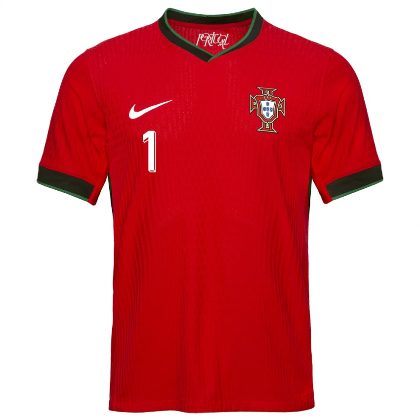 Homem Camisola Portugal Ines Pereira #1 Vermelho Principal 24-26 Camisa