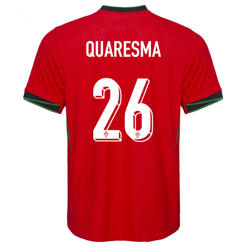 Homem Camisola Portugal Eduardo Quaresma #26 Vermelho Principal 24-26 Camisa