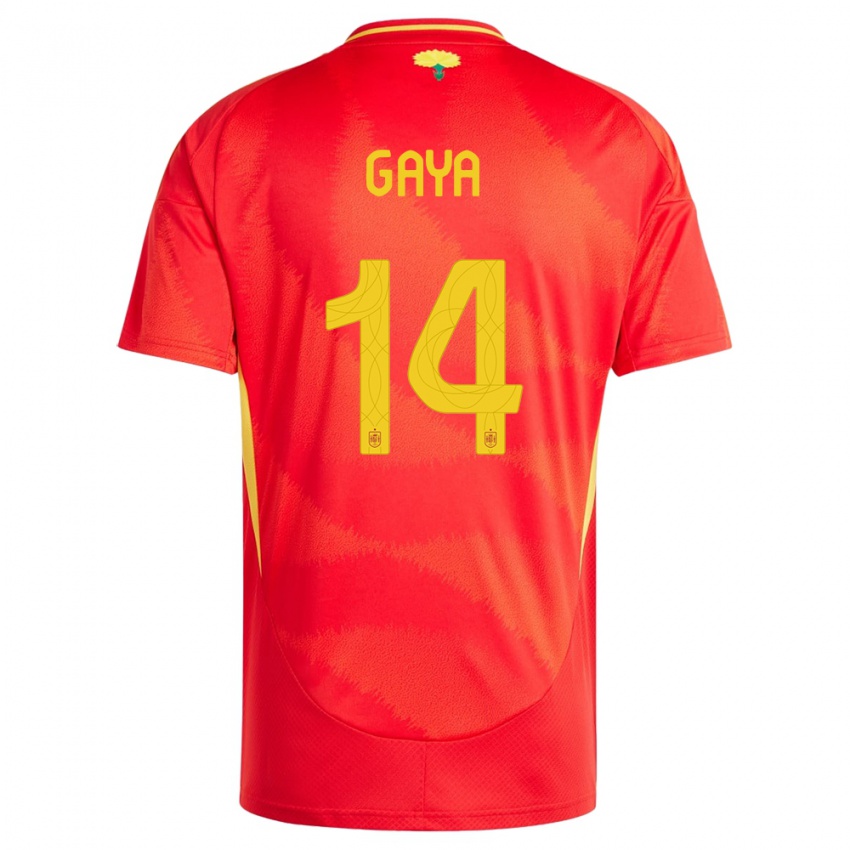 Homem Camisola Espanha Jose Gaya #14 Vermelho Principal 24-26 Camisa