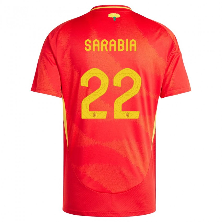 Homem Camisola Espanha Pablo Sarabia #22 Vermelho Principal 24-26 Camisa