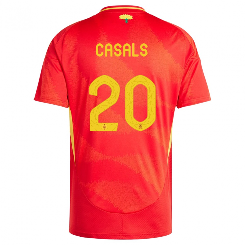 Homem Camisola Espanha Joel Casals #20 Vermelho Principal 24-26 Camisa