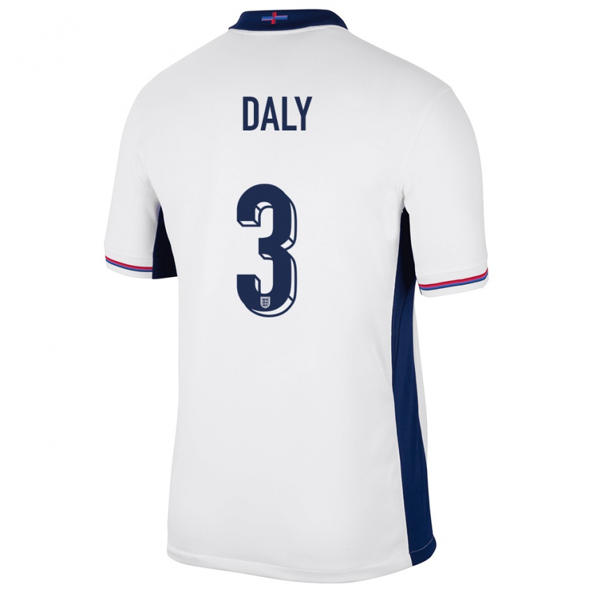 Homem Camisola Inglaterra Rachel Daly #3 Branco Principal 24-26 Camisa