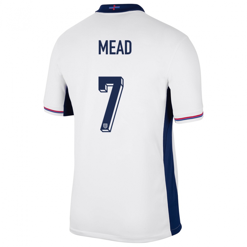 Homem Camisola Inglaterra Beth Mead #7 Branco Principal 24-26 Camisa