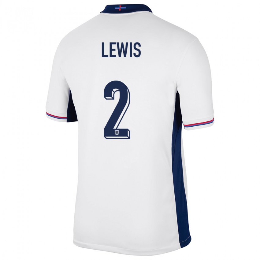 Homem Camisola Inglaterra Rico Lewis #2 Branco Principal 24-26 Camisa