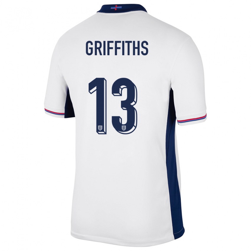 Homem Camisola Inglaterra Josh Griffiths #13 Branco Principal 24-26 Camisa