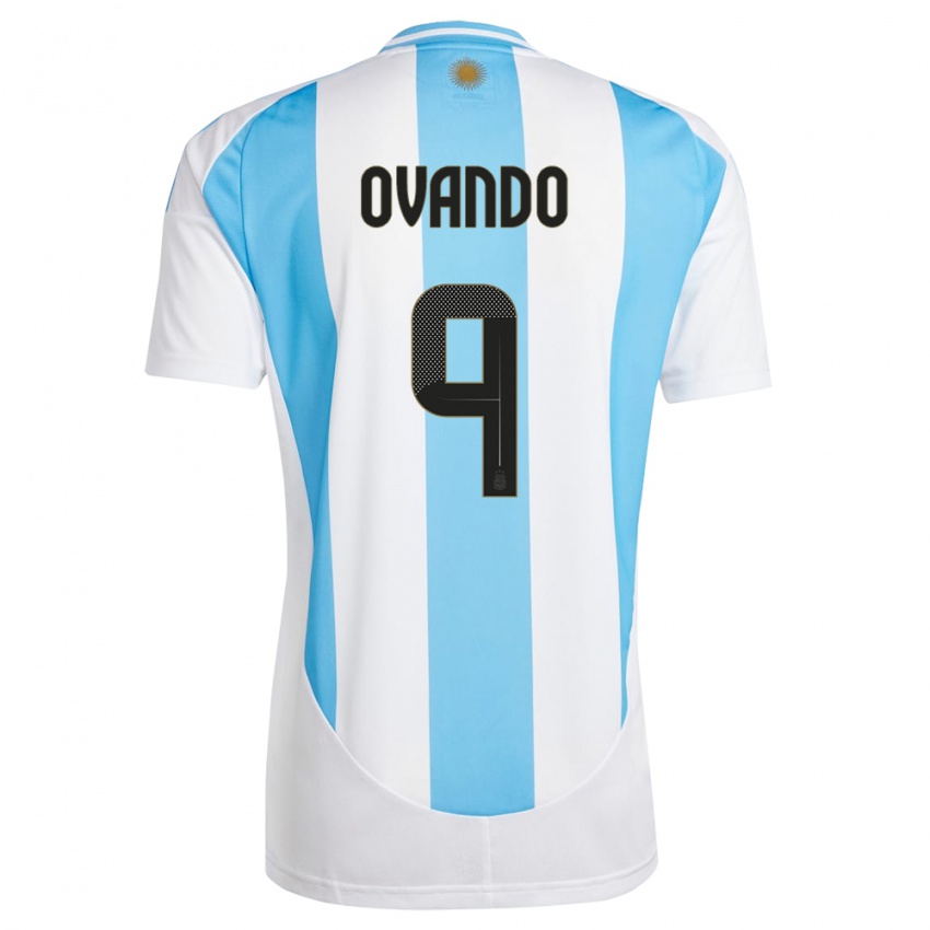 Homem Camisola Argentina Lautaro Ovando #9 Branco Azul Principal 24-26 Camisa