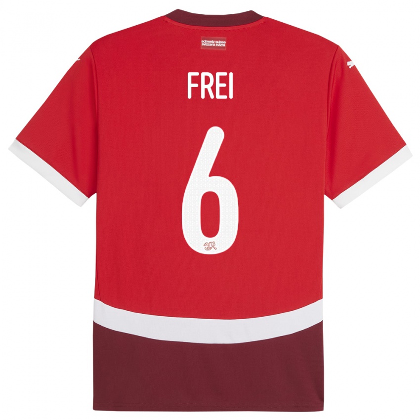 Homem Camisola Suiça Fabian Frei #6 Vermelho Principal 24-26 Camisa