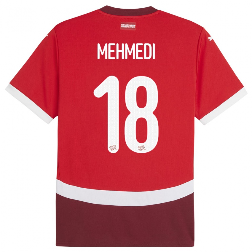 Homem Camisola Suiça Admir Mehmedi #18 Vermelho Principal 24-26 Camisa