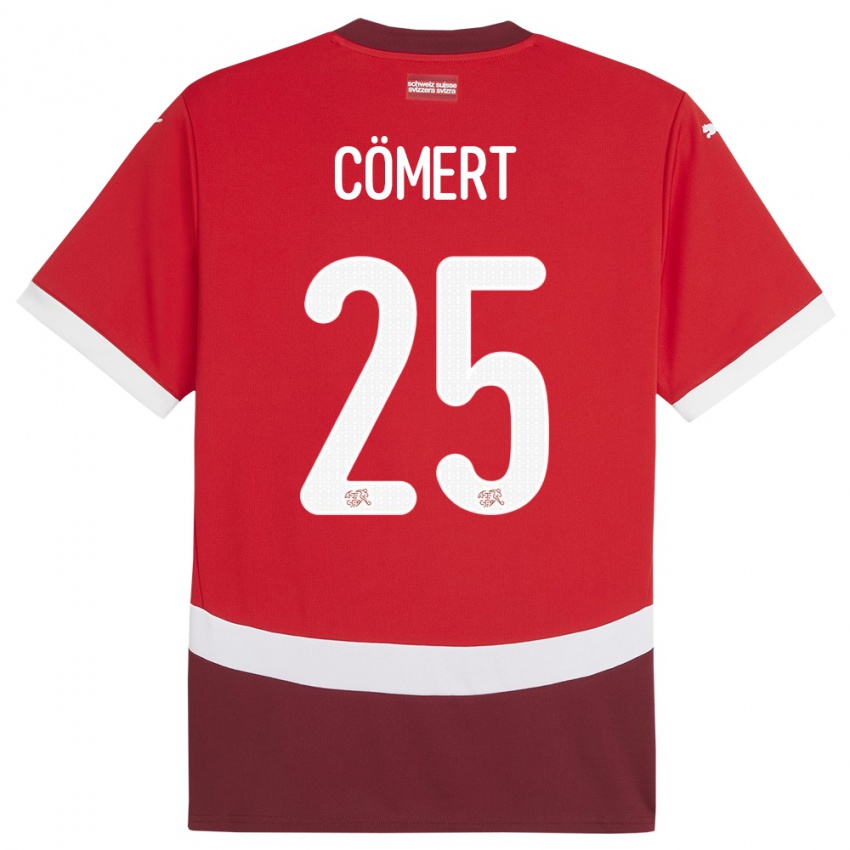 Homem Camisola Suiça Eray Comert #25 Vermelho Principal 24-26 Camisa