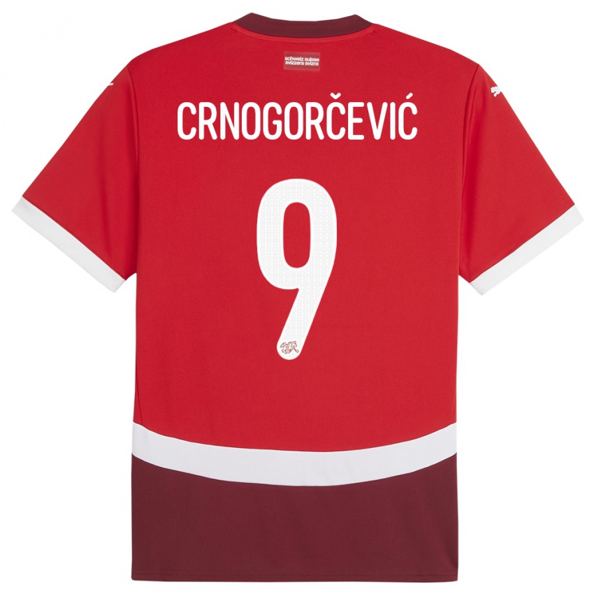 Homem Camisola Suiça Ana Maria Crnogorcevic #9 Vermelho Principal 24-26 Camisa