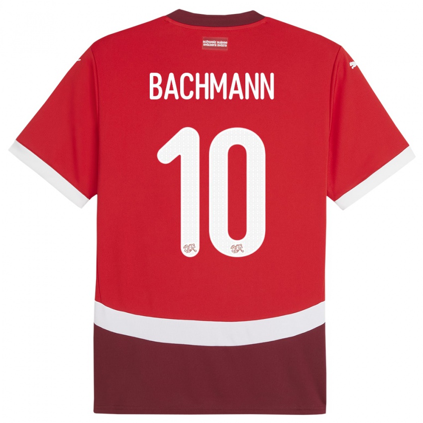 Homem Camisola Suiça Ramona Bachmann #10 Vermelho Principal 24-26 Camisa