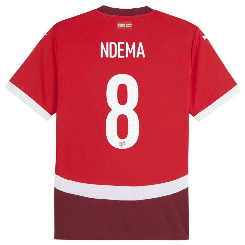 Homem Camisola Suiça Lois Ndema #8 Vermelho Principal 24-26 Camisa