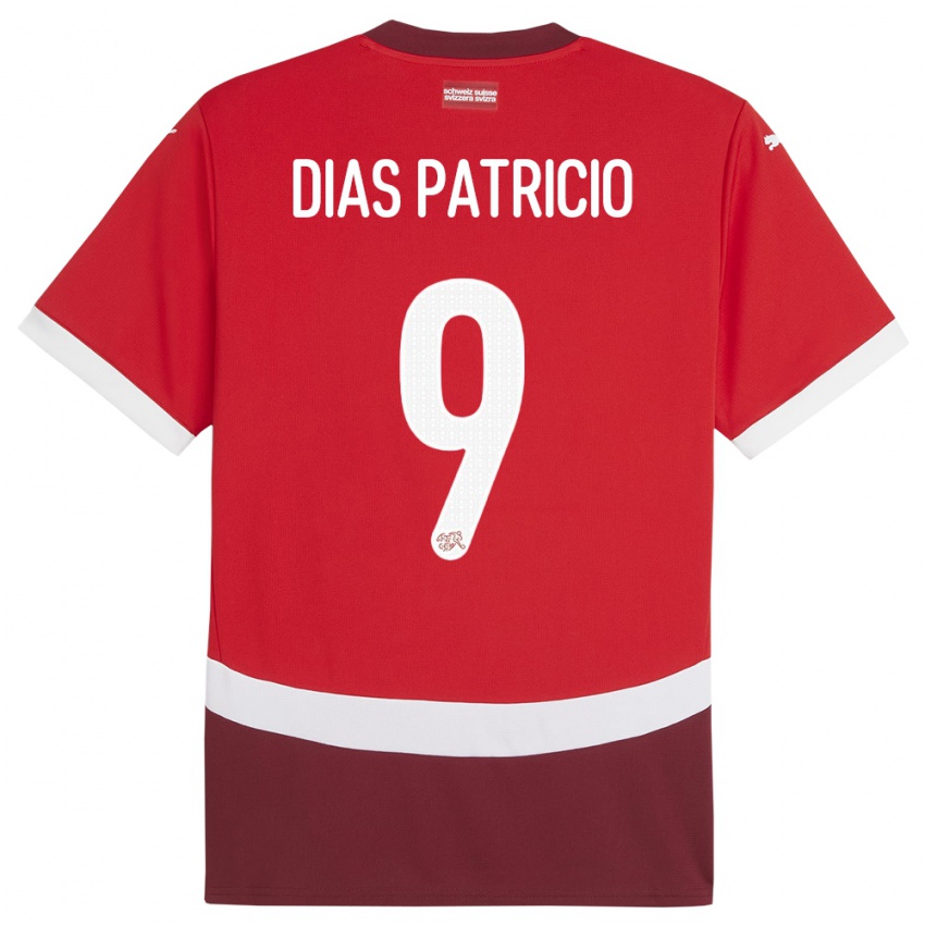 Homem Camisola Suiça Alexandre Dias Patricio #9 Vermelho Principal 24-26 Camisa