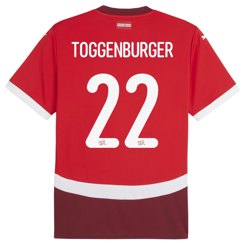 Homem Camisola Suiça Nando Toggenburger #22 Vermelho Principal 24-26 Camisa