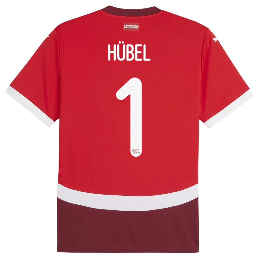 Homem Camisola Suiça Marvin Hubel #1 Vermelho Principal 24-26 Camisa