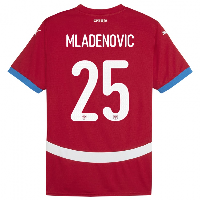 Homem Camisola Sérvia Filip Mladenovic #25 Vermelho Principal 24-26 Camisa