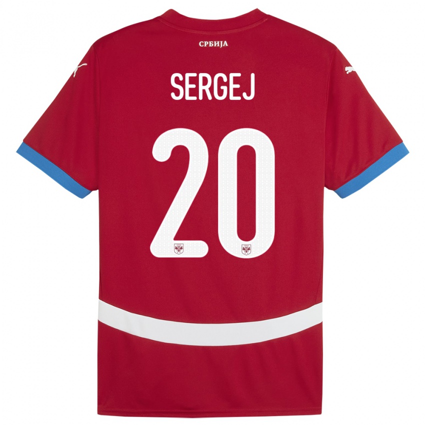 Homem Camisola Sérvia Sergej Milinkovic-Savic #20 Vermelho Principal 24-26 Camisa