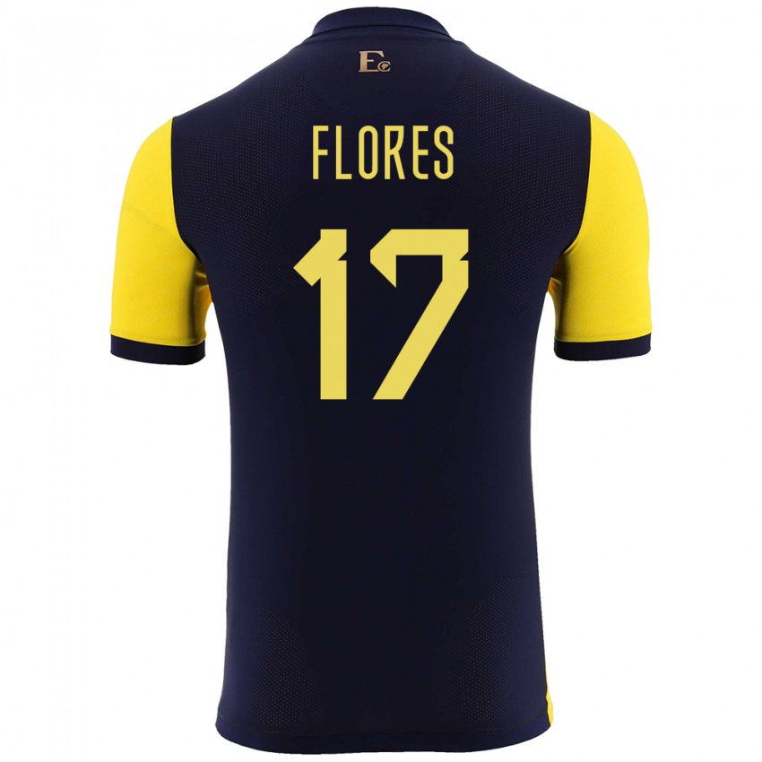 Homem Camisola Equador Karen Flores #17 Amarelo Principal 24-26 Camisa