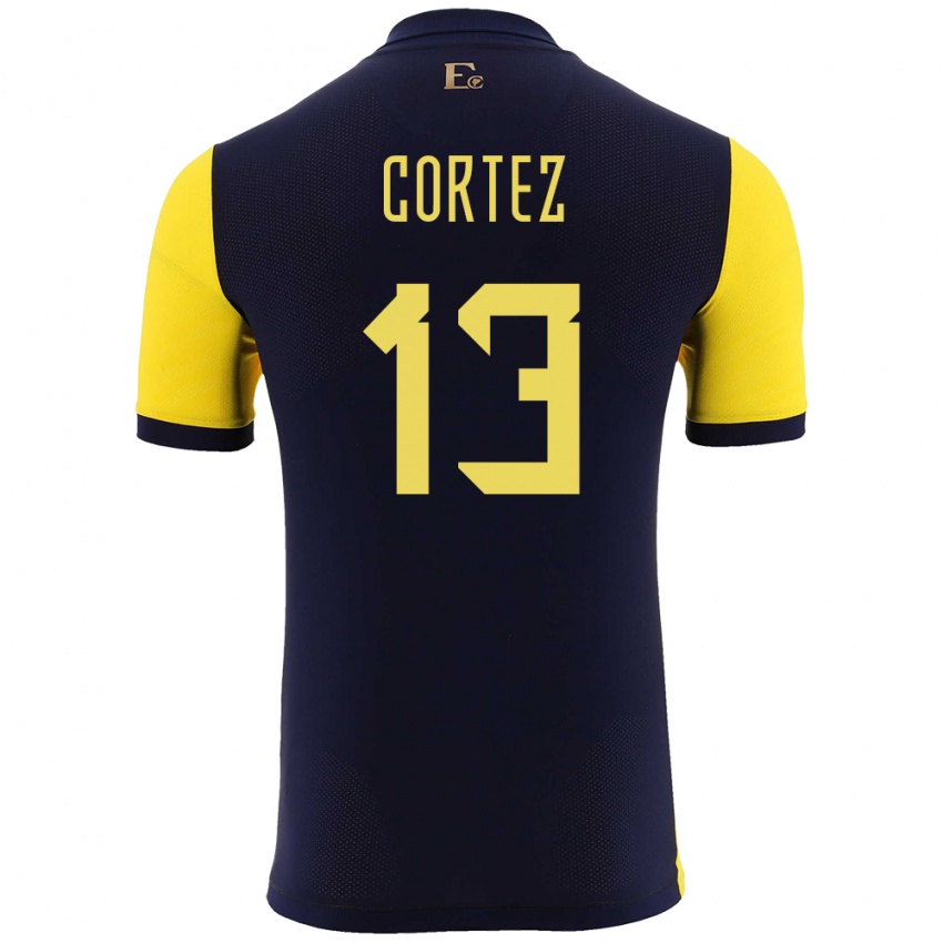 Homem Camisola Equador Steven Cortez #13 Amarelo Principal 24-26 Camisa