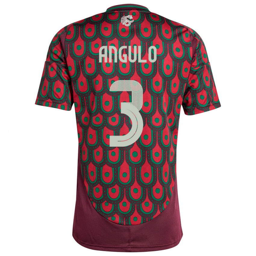 Homem Camisola México Jesus Angulo #3 Marrom Principal 24-26 Camisa