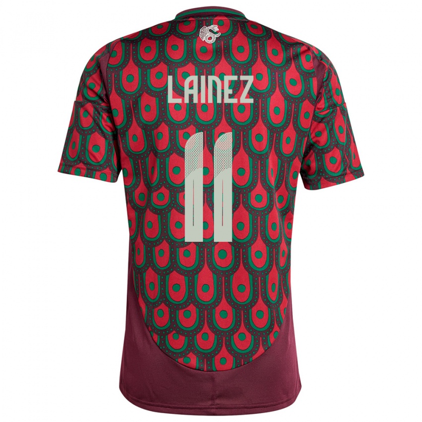 Homem Camisola México Diego Lainez #11 Marrom Principal 24-26 Camisa