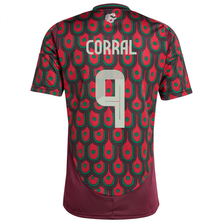 Homem Camisola México Charlyn Corral #9 Marrom Principal 24-26 Camisa