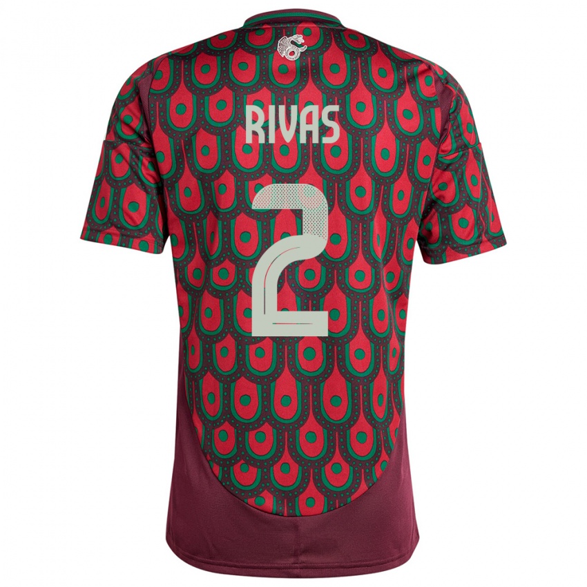 Homem Camisola México Jesus Rivas #2 Marrom Principal 24-26 Camisa