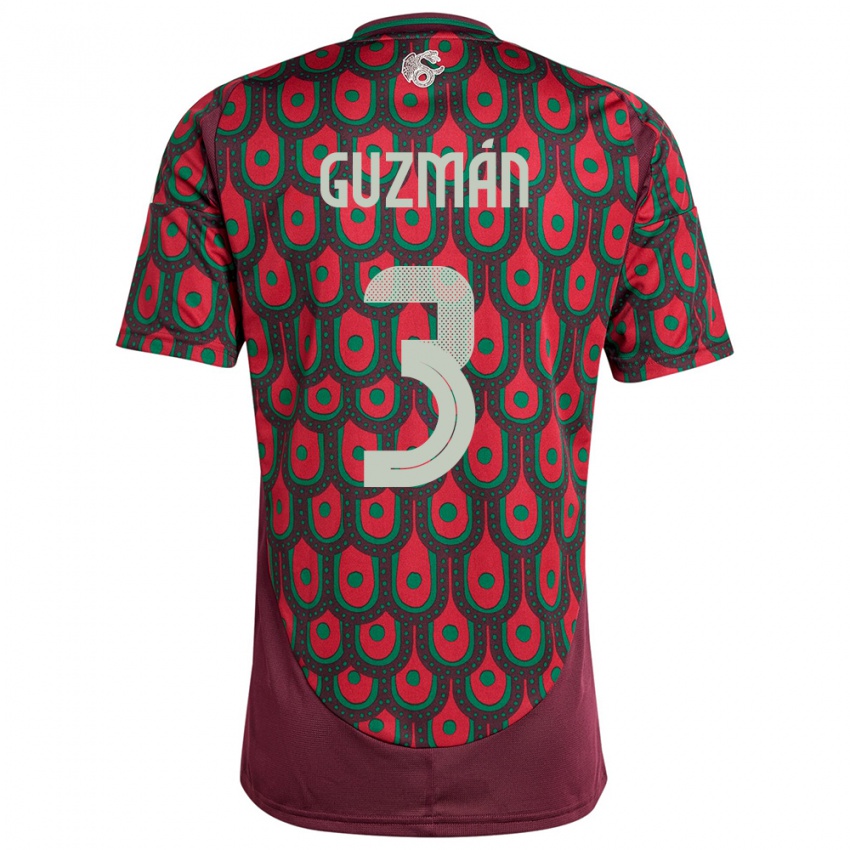 Homem Camisola México Victor Guzman #3 Marrom Principal 24-26 Camisa