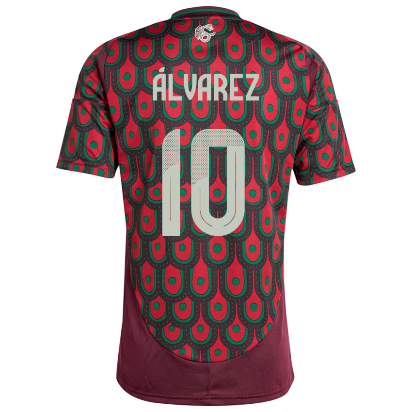 Homem Camisola México Efrain Alvarez #10 Marrom Principal 24-26 Camisa