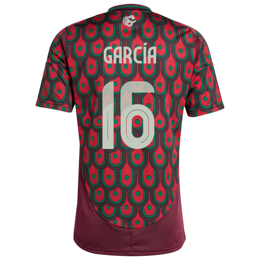 Homem Camisola México Uziel Garcia #16 Marrom Principal 24-26 Camisa