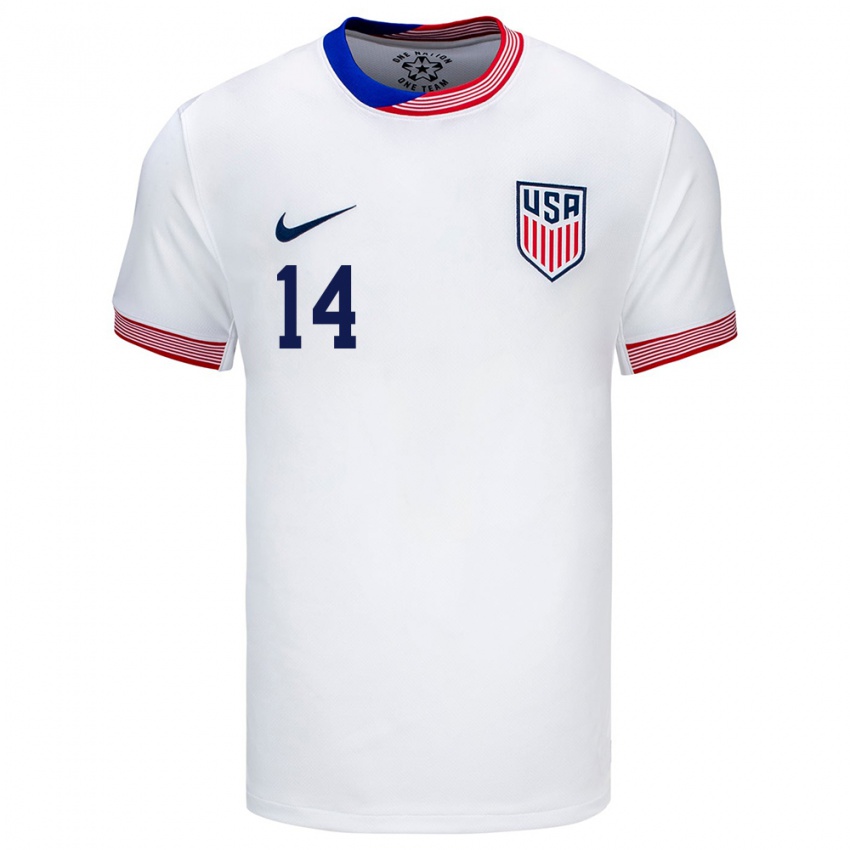 Homem Camisola Estados Unidos Jalen Neal #14 Branco Principal 24-26 Camisa