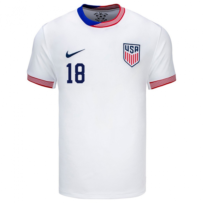 Homem Camisola Estados Unidos Ethan Horvath #18 Branco Principal 24-26 Camisa